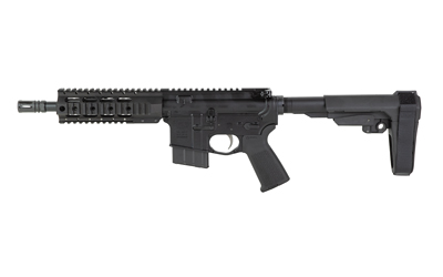 Dpms Panther Arms DP51655225433 Kitty Kat S9 338 ARC 8" Black Nitride Heavy Threaded Barrel, Black Hardcoat Anodize Aluminum Receiver w/Picatinny Rail, DPMS Quad Rail Handguard, Black Polymer SB Tacti