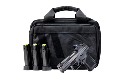 Rost Martin RM1CBLKOSP(COMP)SPL RM1C Comp Bundle 9mm Luger 17+1 4" Compensated Barrel, Black Nitron Steel Integrated Compensator/Serrated w/Optic Slide, Black Polymer Frame w/Picatinny Rail, Textured
