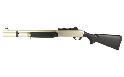 MAC 21000158 2 Tactical Marine 12 Gauge Semi-Auto 3" 5+1 18.50" Electroless Marine Nickel Steel Barrel & Picatinny Rail Steel Receiver, Black Fixed Synthetic Stock