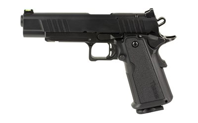 Tisas Arms 12500017 1911 Duty DS 9mm Luger 17+1 5" Black Cerakote Carbon Steel Serrated Slide, Black Cerakote Carbon Steel Frame w/Accessory Rail & Beavertail, Polymer Grip