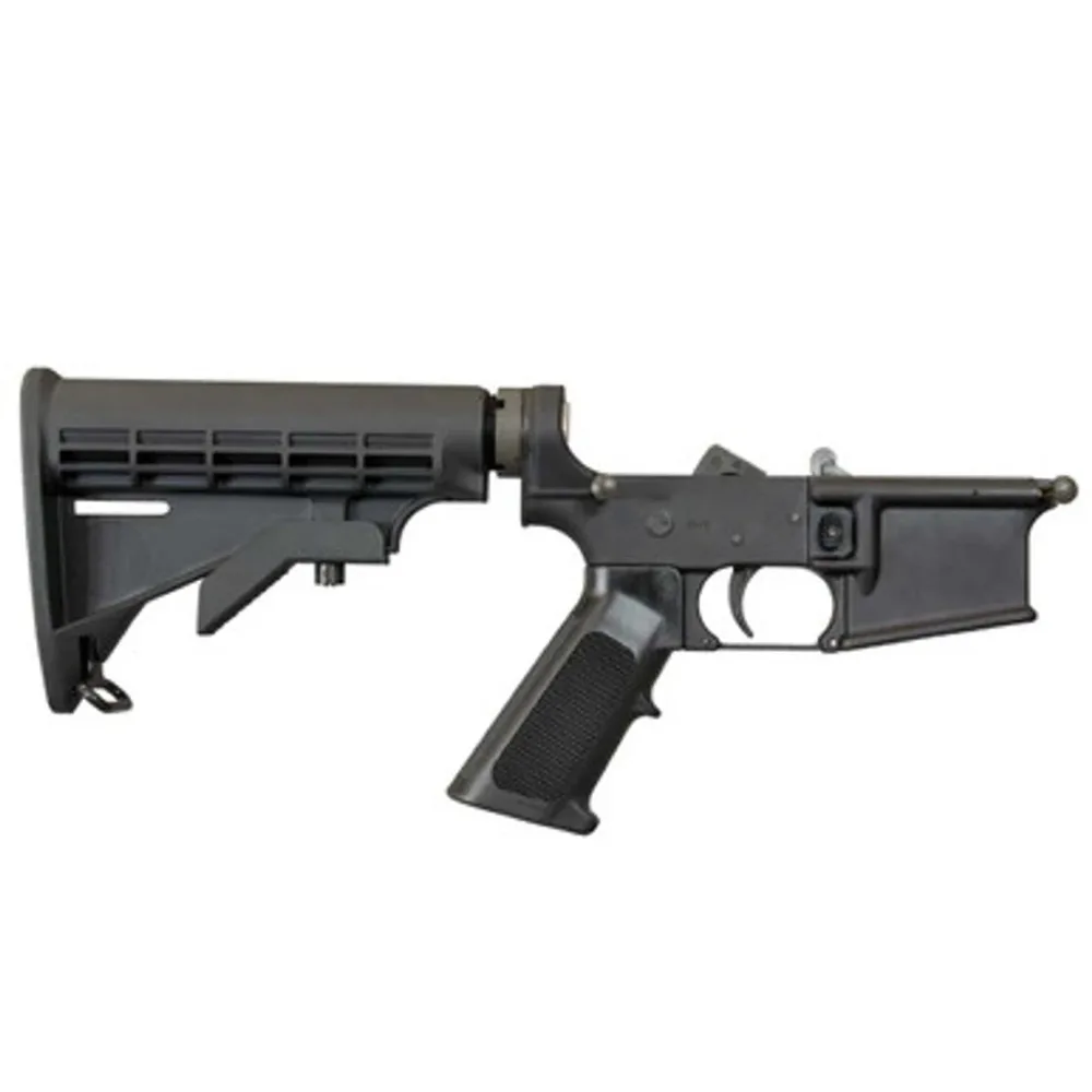 YHM Forged Lower Receiver Assembly with Carbine Stock — Black 5.56mm (.223)