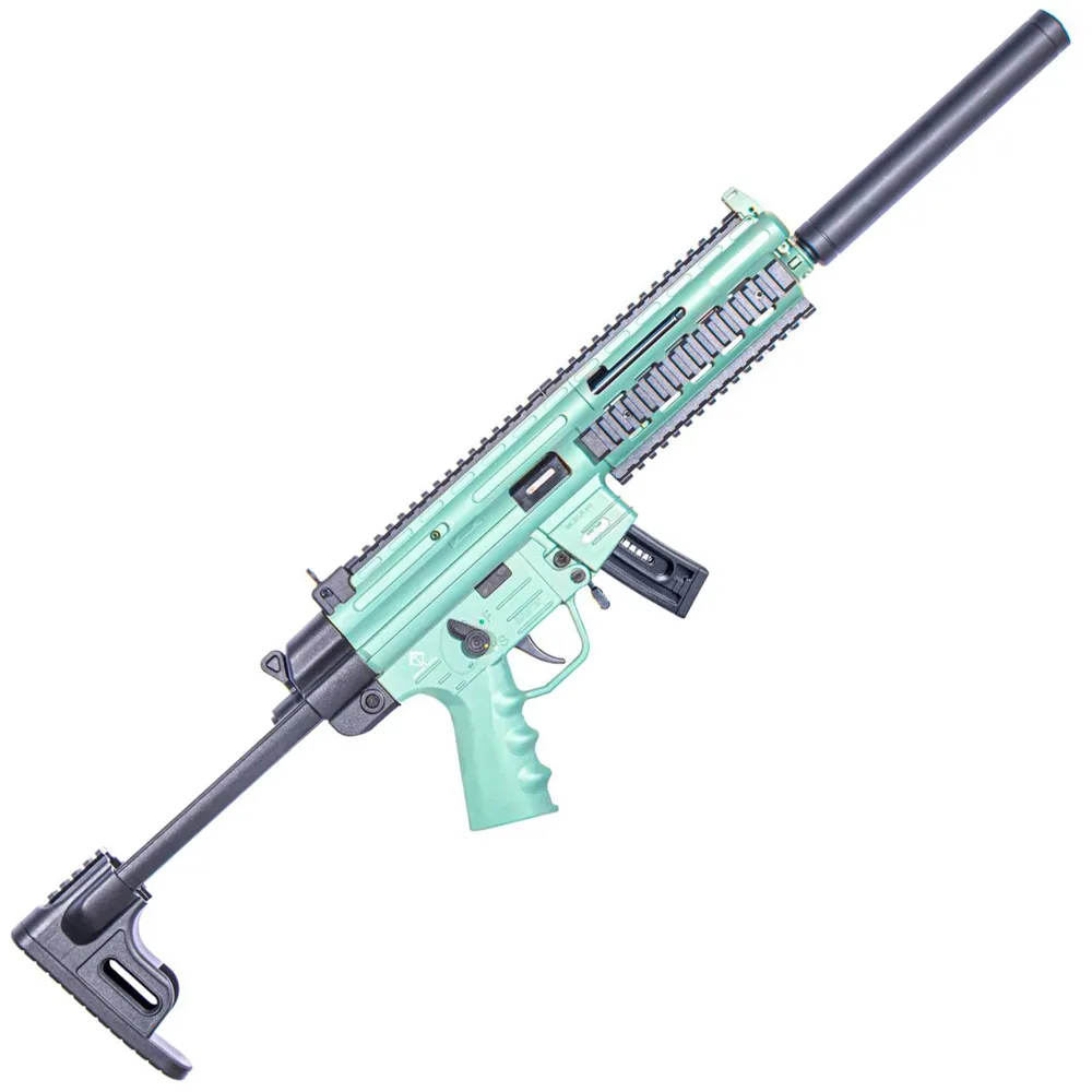 ATI GERGGSG1610M GSG-16  22LR 10+1 16.25" Black Non-Threaded Barrel, Mint Green Picatinny Rail Polymer Receiver, M-LOK Handguards, Collapsible w/Storage Compartment Black Synthetic Stock, Mint Polymer