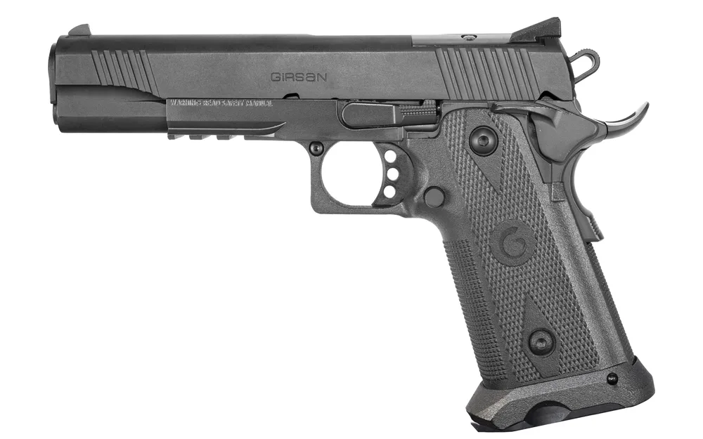 Girsan 395020 Witness2311  9mm Luger 17+1 5" Black Steel Barrel, Black Optic Ready/Serrated Steel Slide, Black Polymer Frame w/Beavertail & Picatinny Rail, Black Checkered Polymer Grip, Ambidextrous