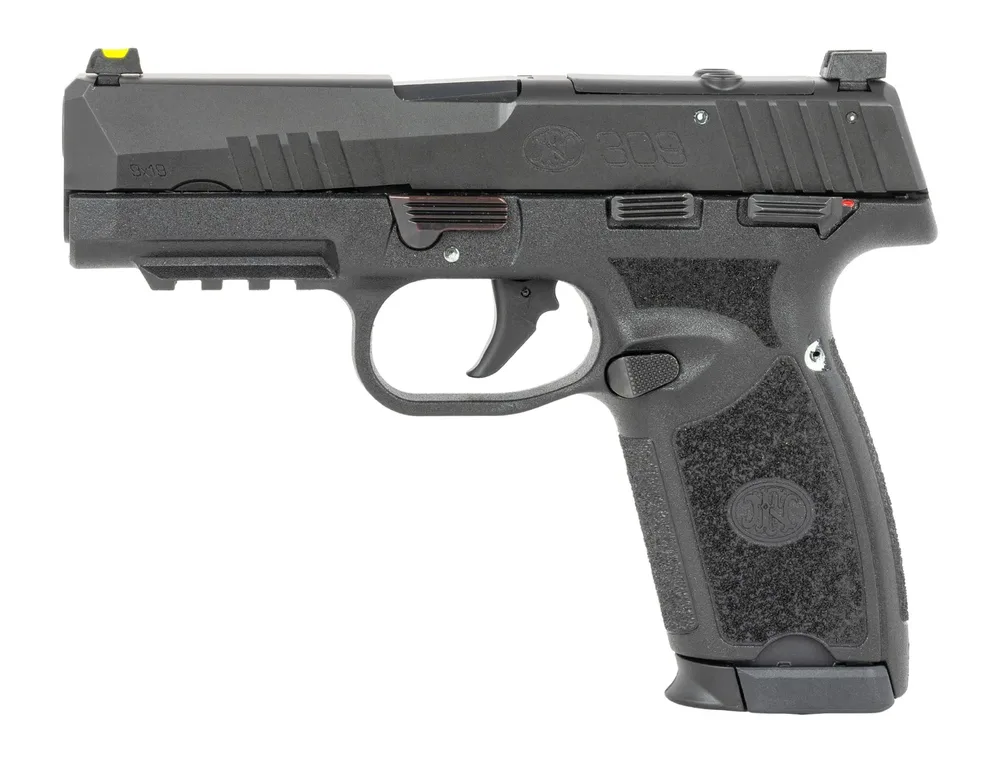 FN 66-102378 309 MRD 9mm Luger 20+1 16+1 3.80" Black Target Crown Barrel, Black Stainless Steel Optic Ready/Serrated Slide, Black Polymer Frame w/Picatinny Rail, Textured Grip Shield, RMS/DPP Footprin