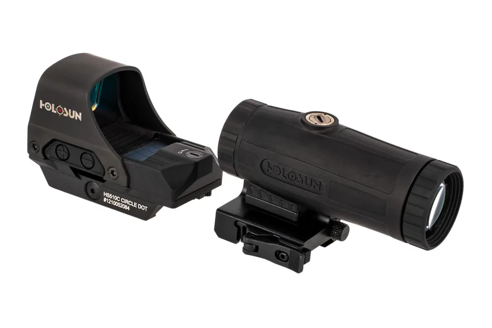 Holosun 510C Solar Powered Red Dot Sight with HM3X Magnifier - Multi-Reticle